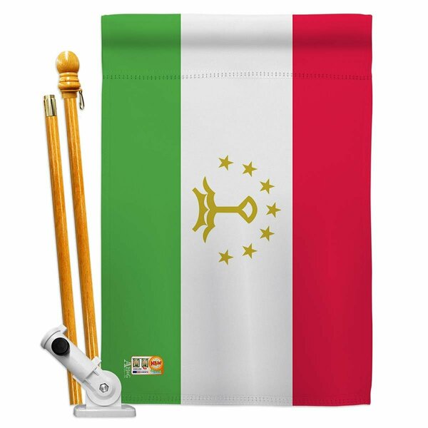Cosa 28 x 40 in. Tajikistan Flags of the World Nationality Impressions Vertical House Flag Set CO2069417